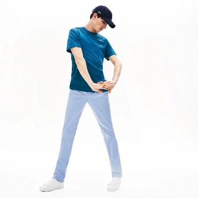 Shop Lacoste Men's Slim Fit Stretch Cotton Pants In Light Blue