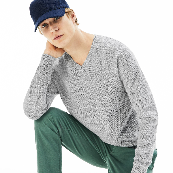 lacoste men's v neck sweater