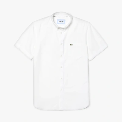 Shop Lacoste Men's Regular Fit Oxford Cotton Shirt - 15¾ - 40 In White