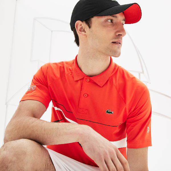Lacoste Men's Sport Novak Djokovic Stretch Polo In Red / Black / White |  ModeSens