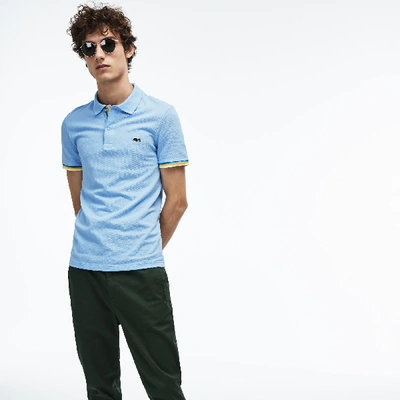 Shop Lacoste Men's Slim Fit Petit Piqué Polo Shirt In Light Blue