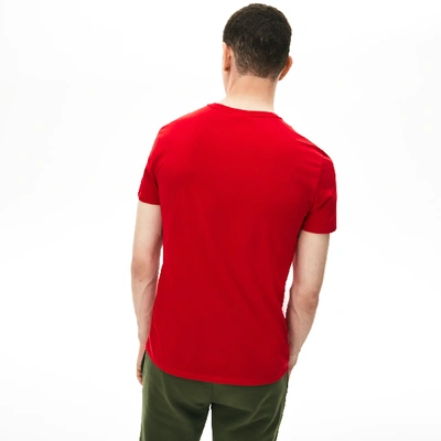 Shop Lacoste Men's Crew Neck Pima Cotton Jersey T-shirt - 4xl - 9 In Red