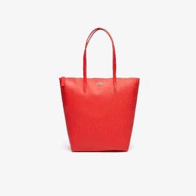 Shop Lacoste Women's L.12.12 Concept Vertical Zip Tote Bag - One Size In Red