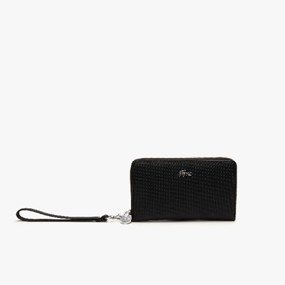 Shop Lacoste Women's Daily Classic Coated Canvas Wristlet Wallet - One Size In Black