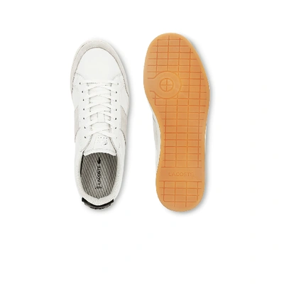 Shop Lacoste Men's Carnaby Sneaker In Off White/navy