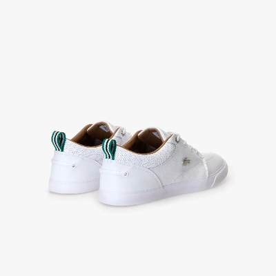 Lacoste Men's Bayliss Leather Perforated Collar Sneakers - 10 In White