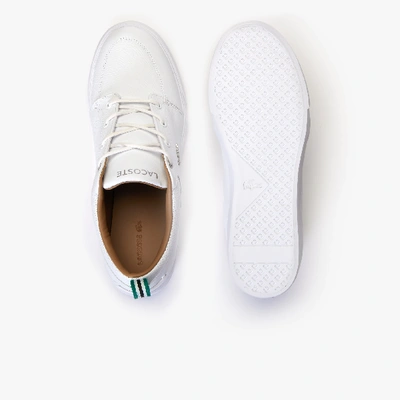 Lacoste Men's Bayliss Leather Perforated Collar Sneakers - 10 In White