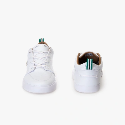 Lacoste Men's Bayliss Leather Perforated Collar Sneakers - 10 In White