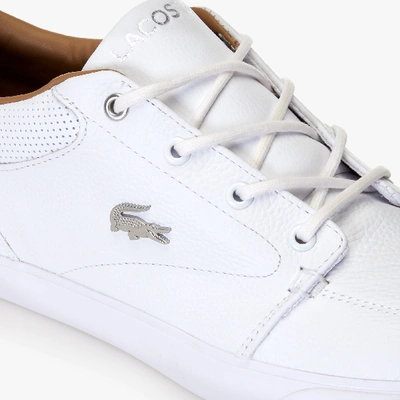 Lacoste Men's Bayliss Leather Perforated Collar Sneakers - 10 In White
