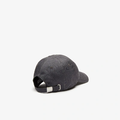 Shop Lacoste Men's Big Croc Gabardine Cap In Dark Grey