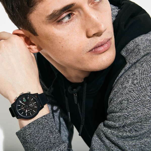 lacoste watch 12.12 black