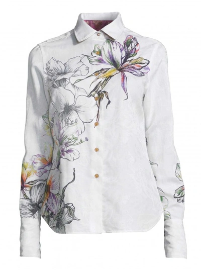 Shop Robert Graham Women's Limited Edition Priscilla Embroidered Shirt In White Size: Xs By