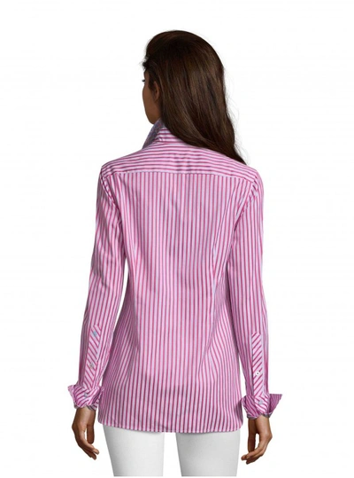 Shop Robert Graham Women's Priscilla Magenta Stripe Shirt In Magenta Size: S By