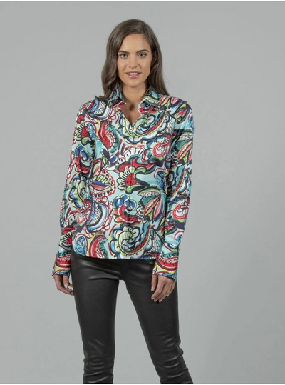 Shop Robert Graham Women's Priscilla Paisley Printed Shirt Size: Xl By  In Multicolor