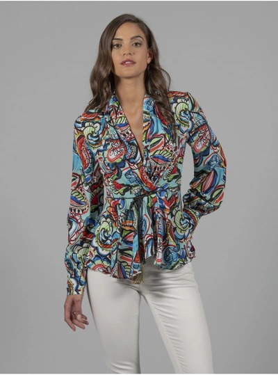 Shop Robert Graham Women's Lacey Paisley Printed Silk Shirt Size: Xl By  In Multicolor