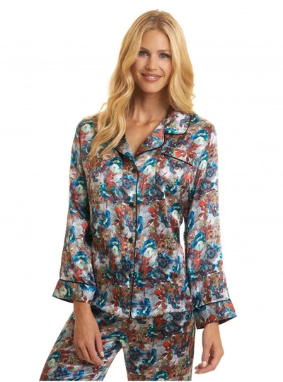 Shop Robert Graham Women's Loran Silk Pajama Top Size: Xl By  In Multicolor