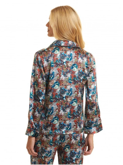 Shop Robert Graham Women's Loran Silk Pajama Top Size: Xl By  In Multicolor