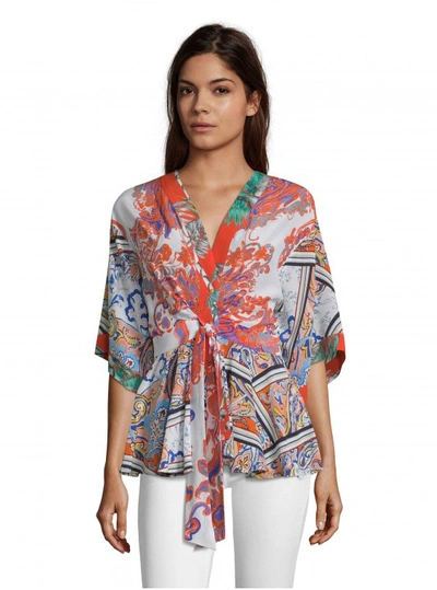Shop Robert Graham Women's Josie Floral Paisley Printed Silk Blouse Size: Xs By  In Multicolor