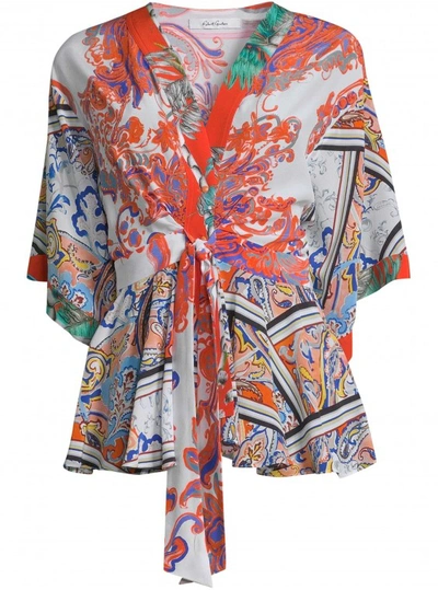 Shop Robert Graham Women's Josie Floral Paisley Printed Silk Blouse Size: Xs By  In Multicolor