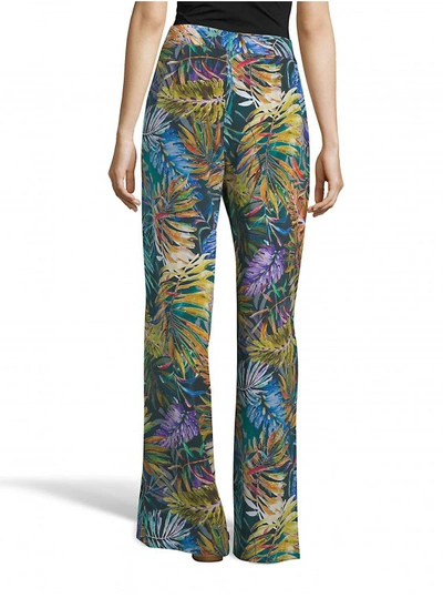 Shop Robert Graham Women's Cora Green Tropical Silk Pants Size: 12 By  In Multicolor
