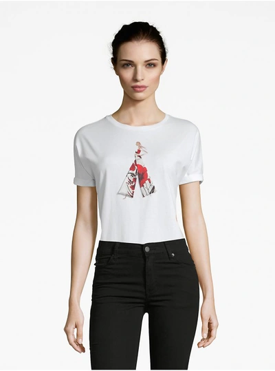 Shop Robert Graham Women's Kate Tee Shirt In White Size: L By