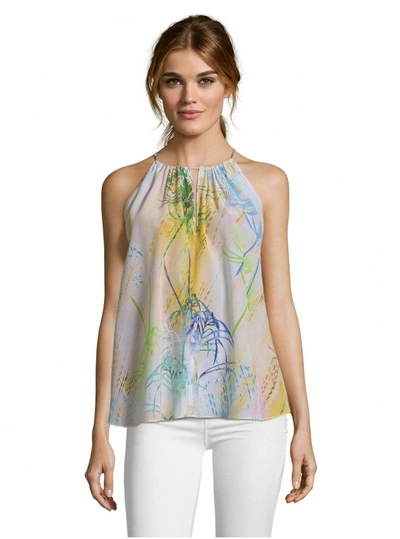 Shop Robert Graham Women's Alina Soft Palm Printed Silk Tank Size: Xl By  In Multicolor