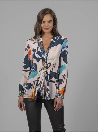 Shop Robert Graham Women's Lacey In Paradise Printed Silk Blouse Size: Xl By  In Multicolor
