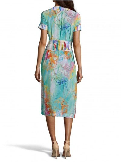 Shop Robert Graham Angelica Palm Print Silk Dress In Blue