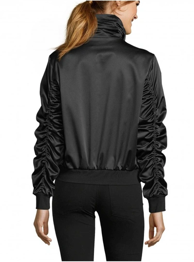 Shop Robert Graham Women's Fiona Satin Bomber Jacket In Black Size: Xl By