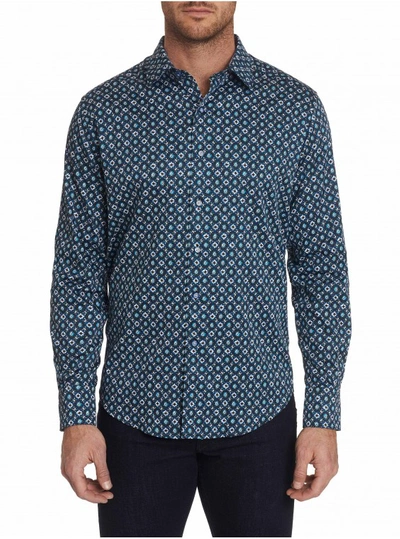 Shop Robert Graham Men's Nicholson Sport Shirt In Size: 4xl By  In Blue