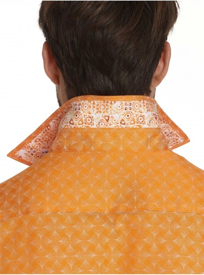 Shop Robert Graham Men's Diamante Short Sleeve Shirt Big In Orange Size: 4xl Big By