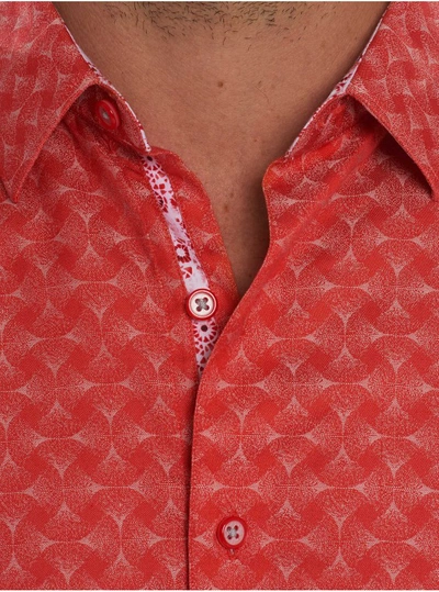 Shop Robert Graham Men's Diamante Sport Shirt In Coral Size: Xs By