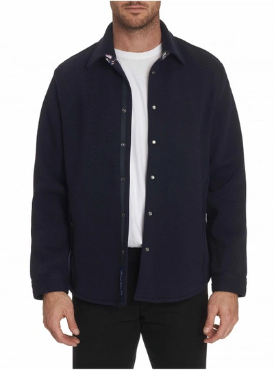 Shop Robert Graham Men's Grayes Shirt Jacket In Navy Size: L By