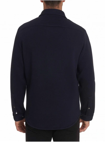 Shop Robert Graham Men's Grayes Shirt Jacket In Navy Size: L By