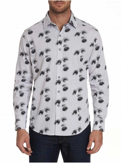 Shop Robert Graham Men's Silent Scream Sport Shirt In White Size: 4xl By
