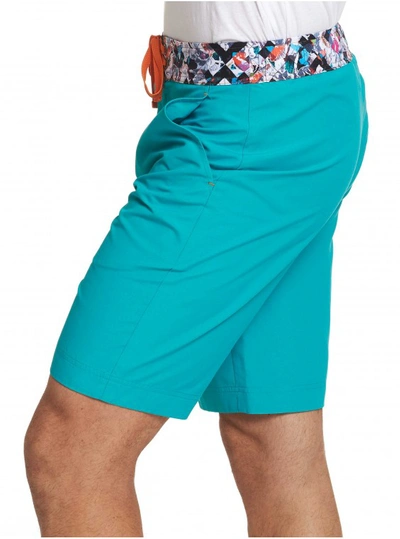 Shop Robert Graham Men's Suliman Swim Trunks In Teal Size: 42w By