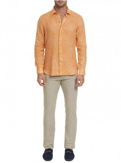 Shop Robert Graham Men's R Collection Enzo Sport Shirt In Orange Size: 2xl By