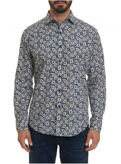 Shop Robert Graham Men's Hallock Sport Shirt In Size: 4xl By  In Blue