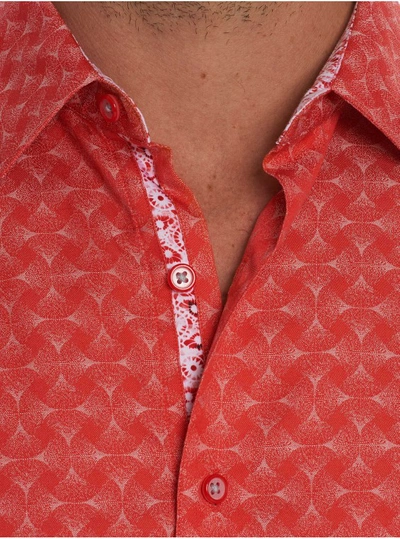 Shop Robert Graham Men's Diamante Short Sleeve Shirt Big In Coral Size: 4xl Big By