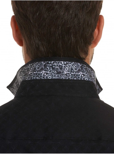 Shop Robert Graham Men's Diamante Sport Shirt Big In Black Size: 4xl Big By