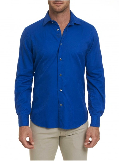 Shop Robert Graham Men's R Collection Silvano Sport Shirt In Navy Size: 3xl By