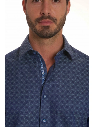Shop Robert Graham Men's Diamante Sport Shirt Big In Navy Size: 4xl Big By