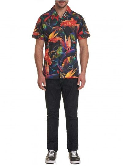 Shop Robert Graham Men's Arora Short Sleeve Shirt In Black Size: S By