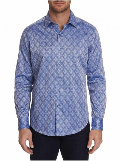 Shop Robert Graham Men's Kane Sport Shirt In Size: 4xl By  In Blue
