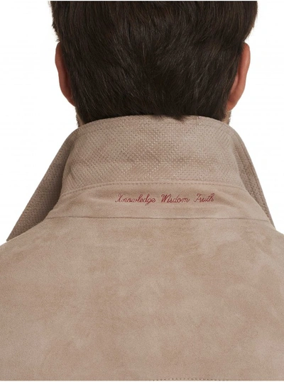 Shop Robert Graham Marko Suede Jacket In Taupe