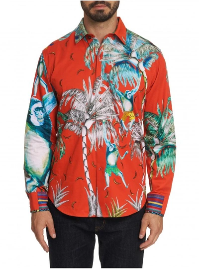 Shop Robert Graham Men's Limited Edition Monkeying Around Sport Shirt Size: Xl By  In Multicolor