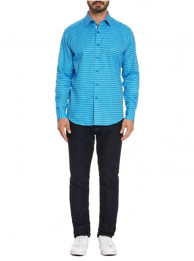 Shop Robert Graham Men's Conlan Sport Shirt In Teal Size: 4xl By