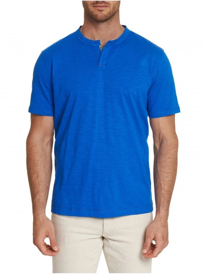 Shop Robert Graham Men's Greco Knit Tee Shirt In Cobalt Size: 4xl By