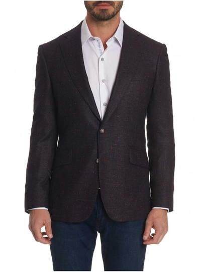 Shop Robert Graham Men's Crocker Tailored Fit Sport Coat In Burgundy Size: Eu 60l (us 50l) By