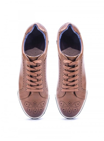 Shop Robert Graham Men's Gettys Sneaker In Cognac Size: 13 By